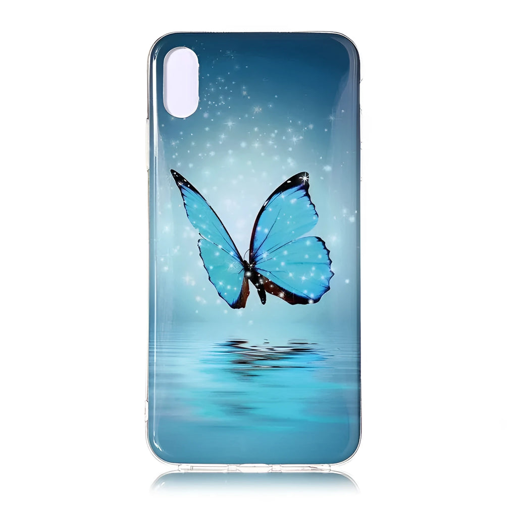 Luminous cartoon butterfly phone case for iPhone with glow-in-the-dark properties