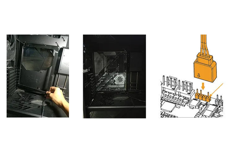 ATX motherboard light-emitting pad with 5V3 pin connection for Symphony case backlighting