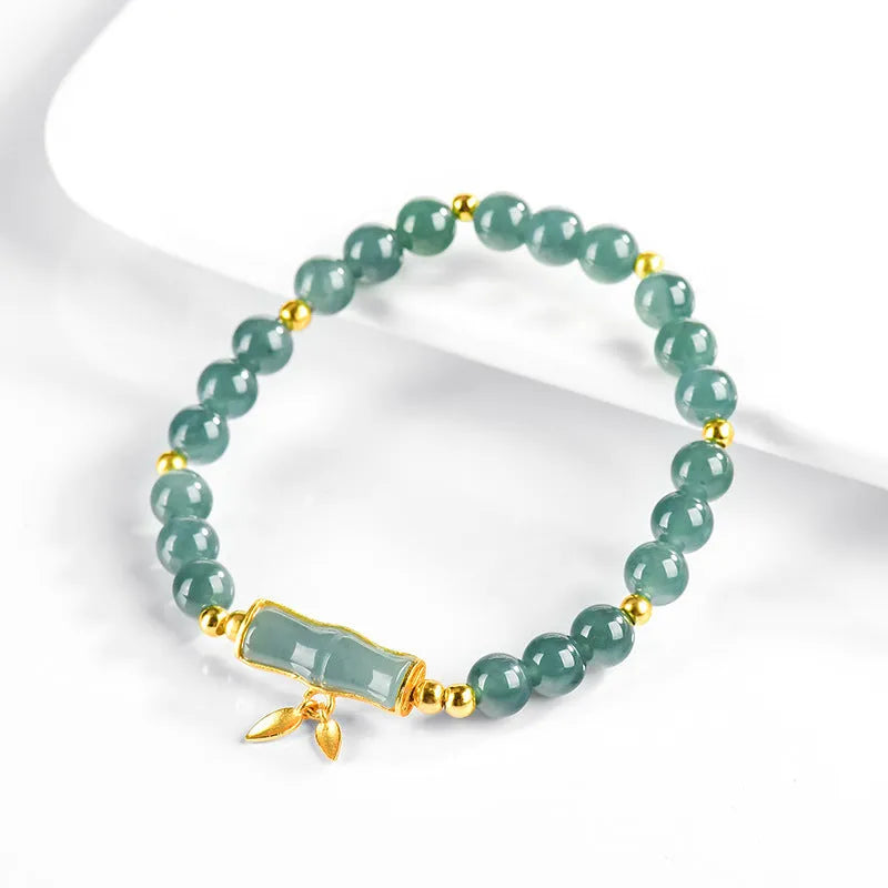 S925 sterling silver women's bracelet with blue round beads and high-rise modelling