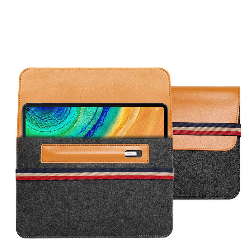Huawei non-woven fabric tablet case with zipper pocket for men, conventional size
