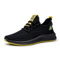 Men's flying woven sneakers with plastic sole, flat heel, round toe, in orange, white or yellow, sizes 39-44