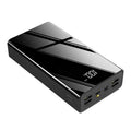 Large black 40000 mAh power bank showing LCD display screen