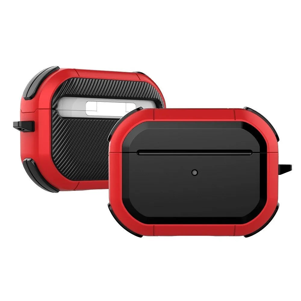 Black TPU and PC protective shell case for Apple AirPods Pro charging case