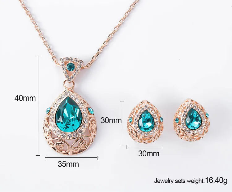 Hollow pattern alloy jewelry set in picture colour for women