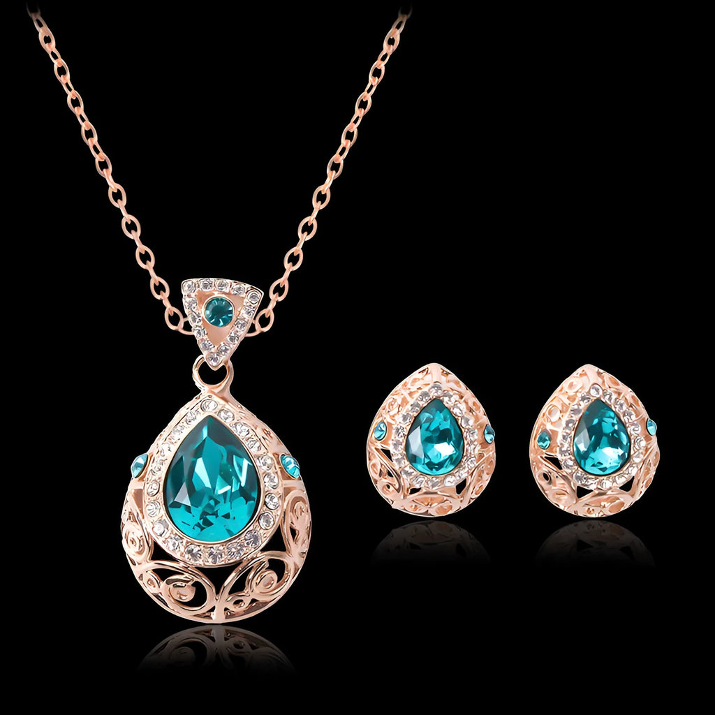 Hollow pattern alloy jewelry set in picture colour for women