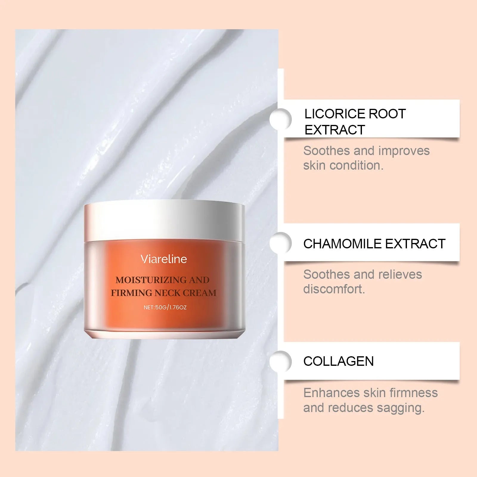 Daily neck moisturising cream 50g jar for neck and décolleté skincare