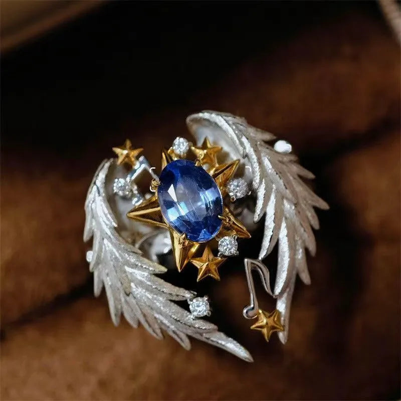 Adjustable open mouth geometry ring in alloy for men and women
