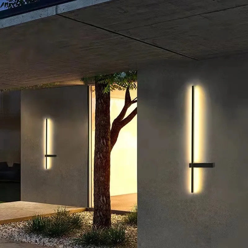 Outdoor waterproof stainless steel wall lamp with warm white 3000K light for courtyard and stairs