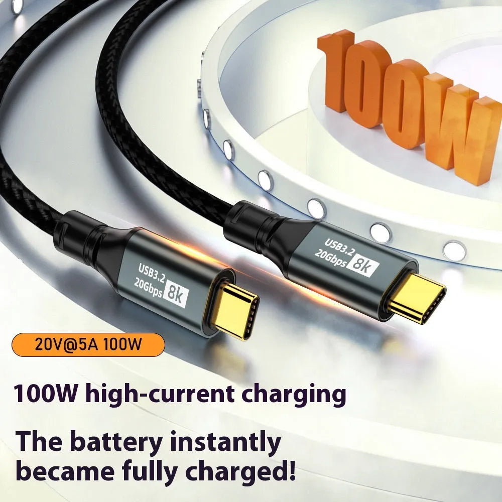 8K full-function HD data cable with IP67 rating, available in multiple lengths for 3C devices