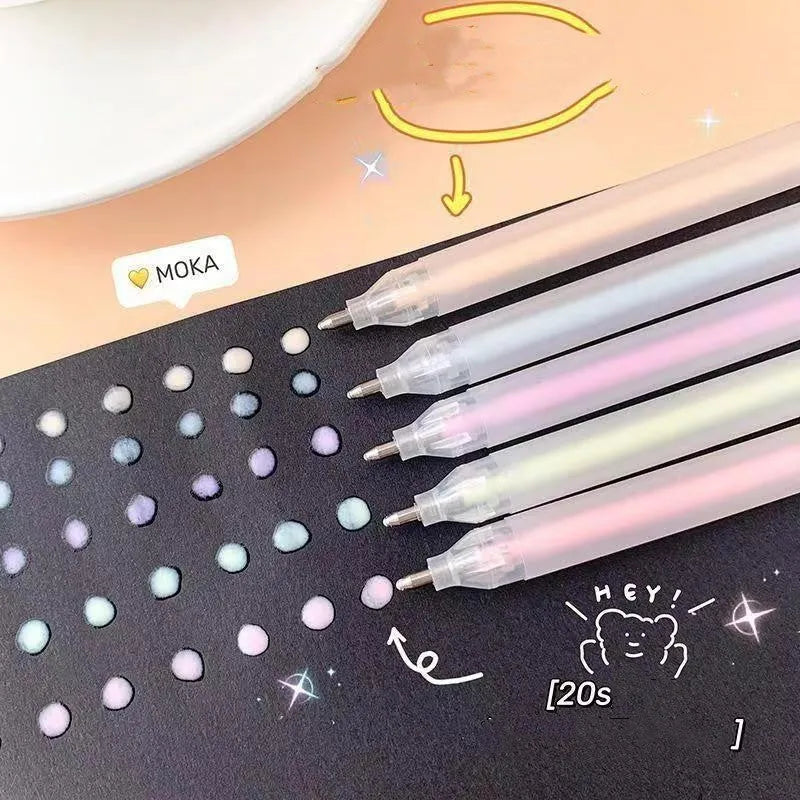 Macaroon colour dispensing pen with cap-pulling design for quick-drying applications