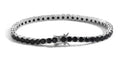 Copper inlaid zircon tennis chain bracelet in gun black, 4mm stones, 8 inch length, unisex hip hop style