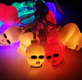 Halloween LED string lights with 10 themed pendants including bats, pumpkins, and ghosts on a 1.2 metre wire