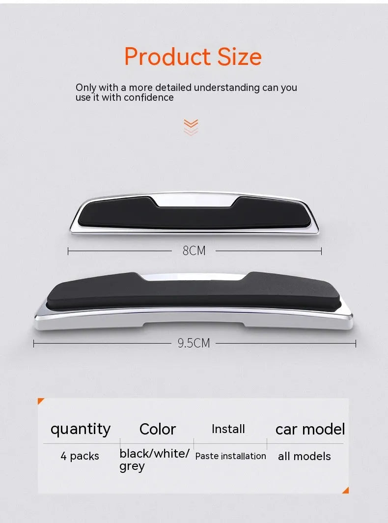 Black silicone car door side bumper protection strips, four-piece set