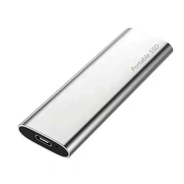 Ultra-thin metal mobile SSD expansion hard drive in red, black, blue, and silver colour options.