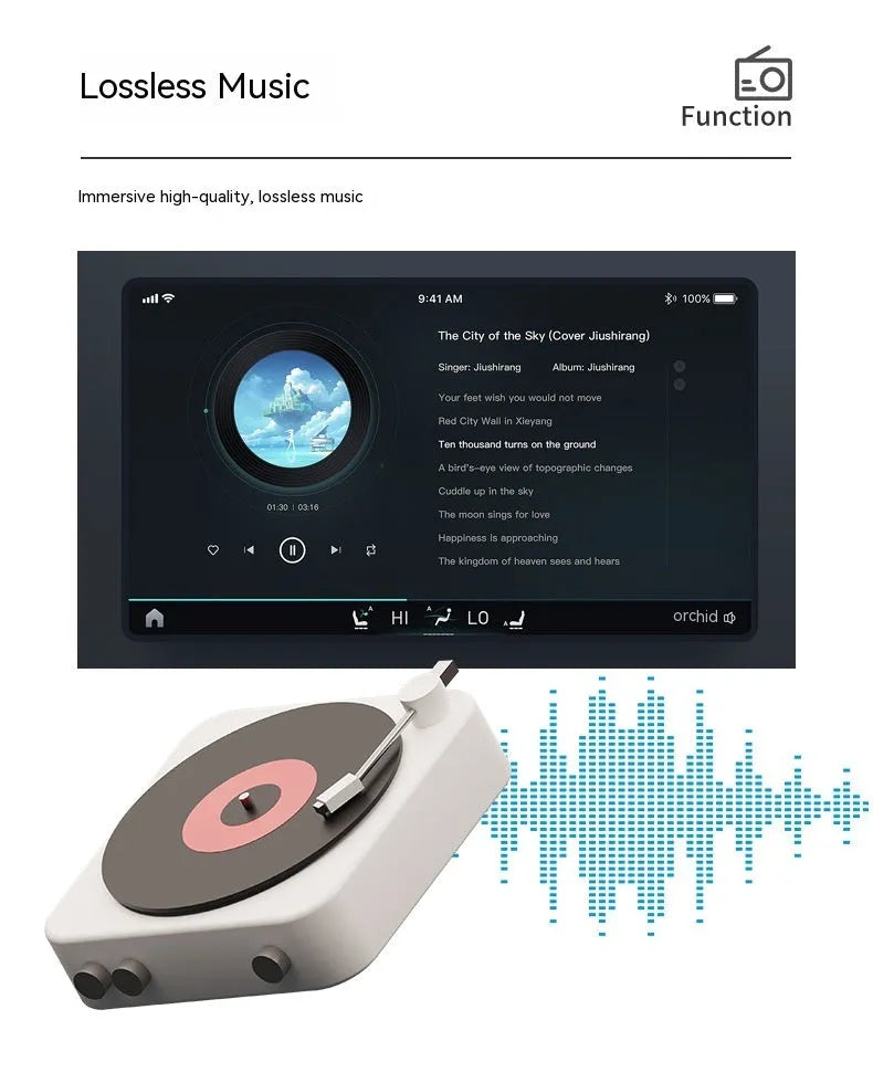 7-inch vehicle MP5 player with mounting bracket on black background