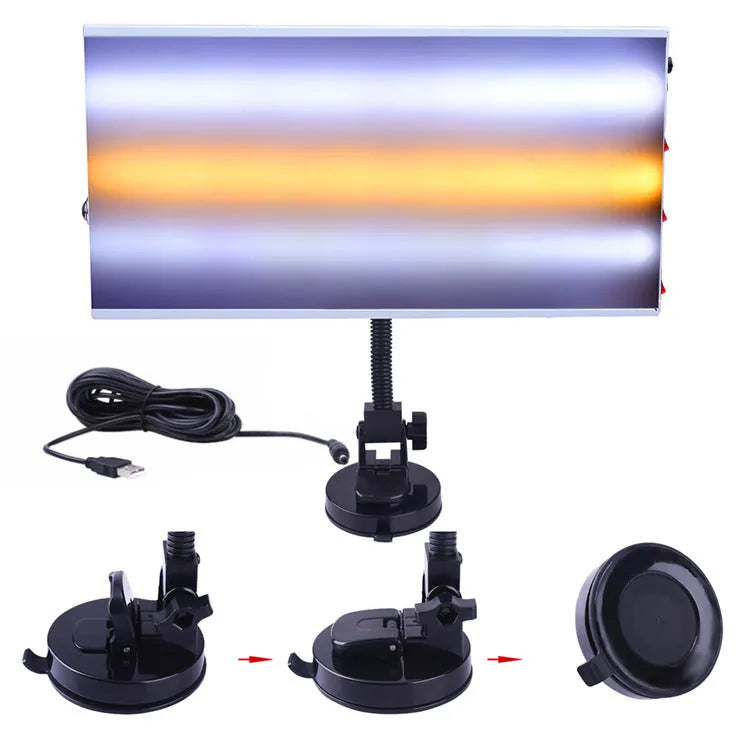 White MPT X009 car dent repair detector kit with concave inspection light and metal alloy tools
