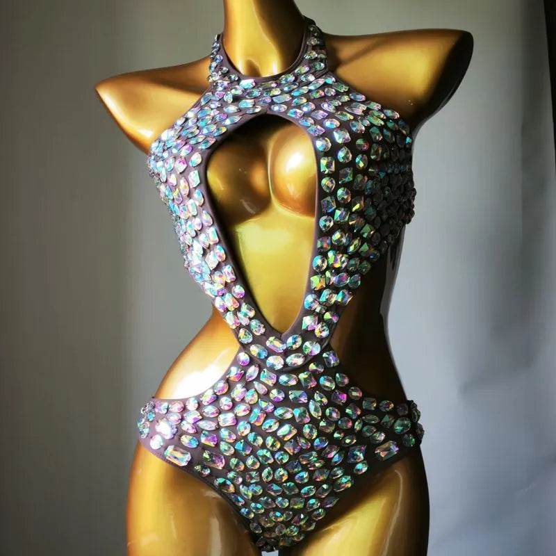 Women's one-piece swimsuit with diamond mesh pattern in four colour options