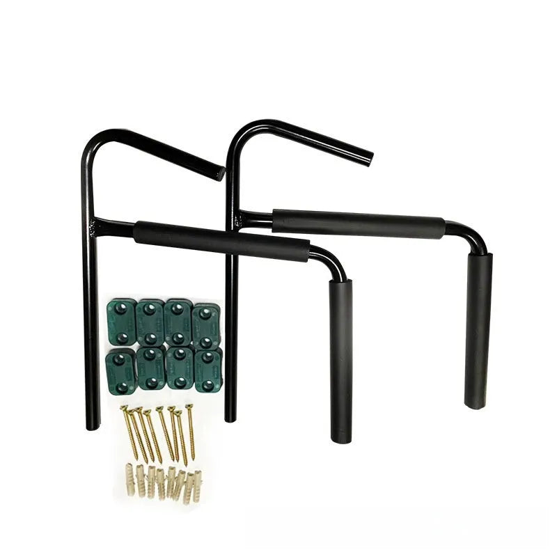 Carbon steel kayak and surfboard wall storage hanger with dimensions 43cm by 38cm