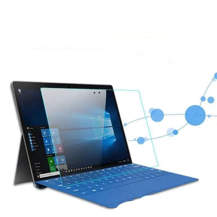 Tempered glass screen protector for Microsoft Surface laptop showing HD clarity and straight edge design