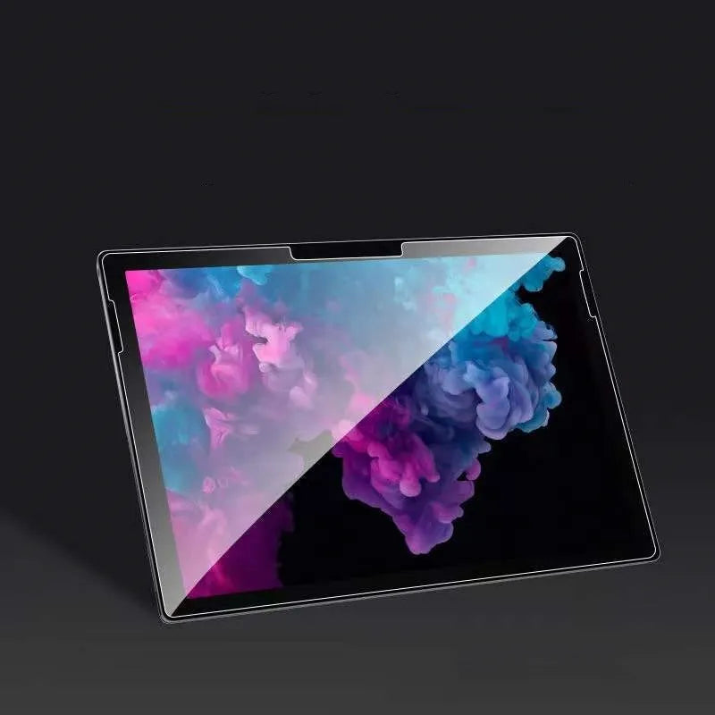 Tempered glass screen protector for Microsoft Surface laptop showing HD clarity and straight edge design