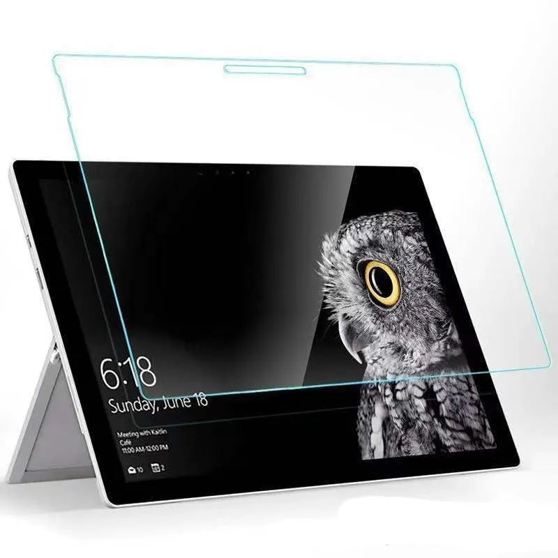 Tempered glass screen protector for Microsoft Surface laptop showing HD clarity and straight edge design