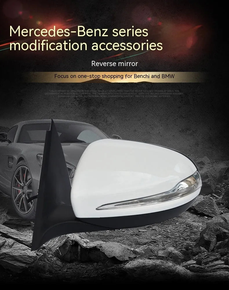 Mercedes-Benz W205 C-Class rear view mirror assembly with ABS shell in three colour options