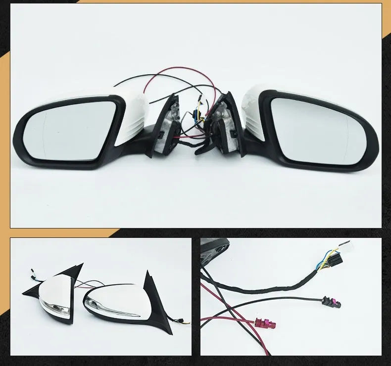 Mercedes-Benz W205 C-Class rear view mirror assembly with ABS shell in three colour options
