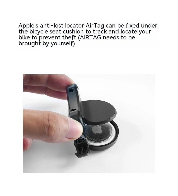 Black ABS plastic bicycle tracking device bracket with anti-theft bolts and installation tools