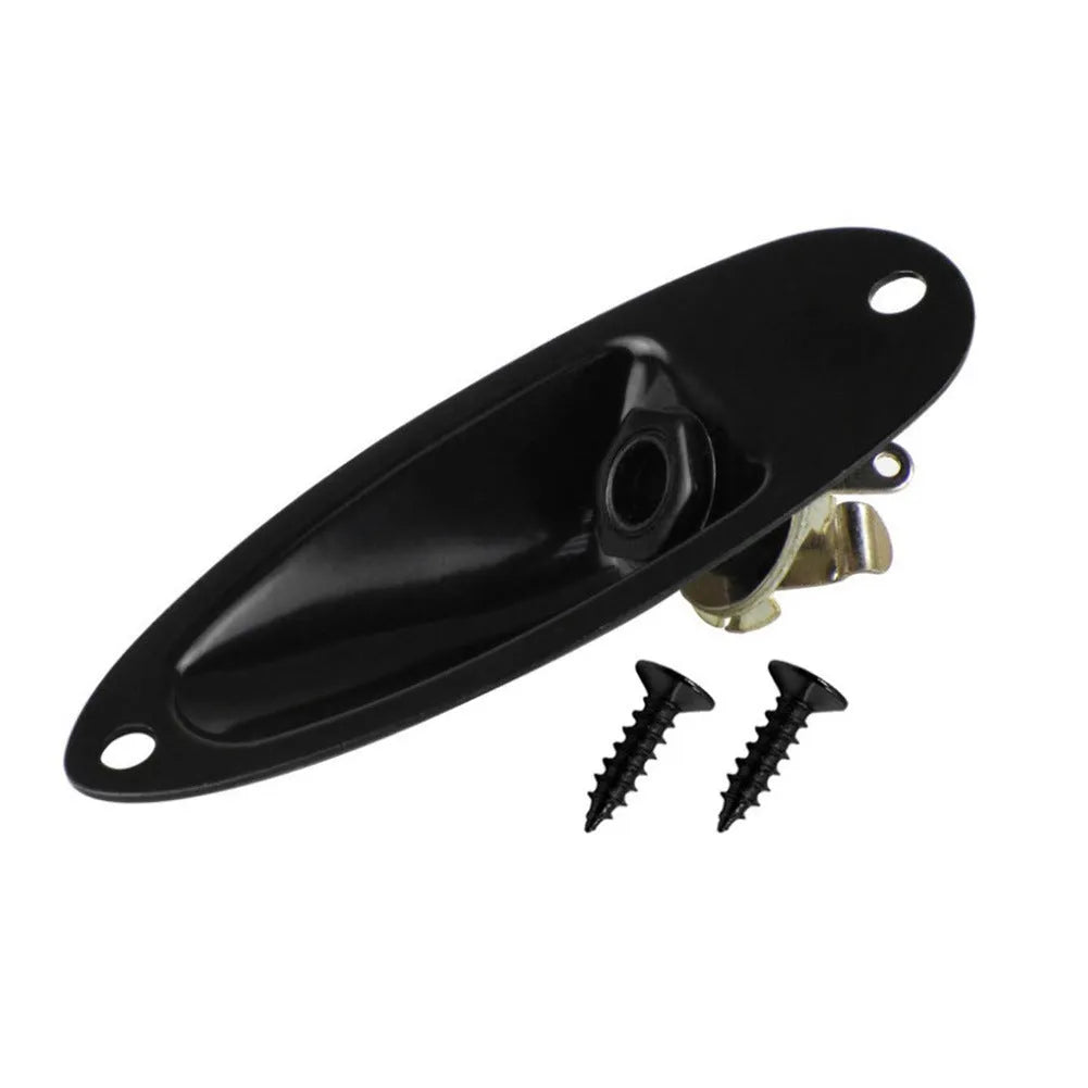 Black and silver electric guitar output jack socket connector for guitar repair
