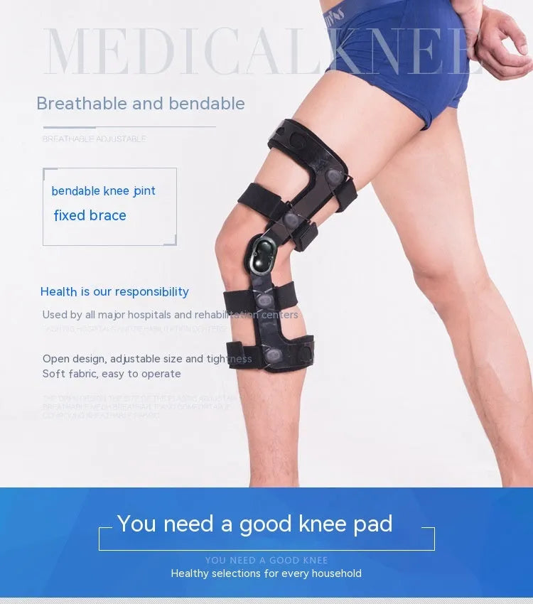 Black anterior ligament knee pad supporter showing left and right size options.