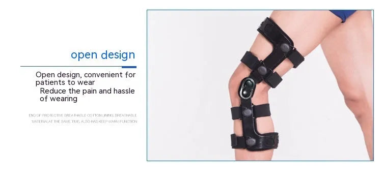 Black anterior ligament knee pad supporter showing left and right size options.