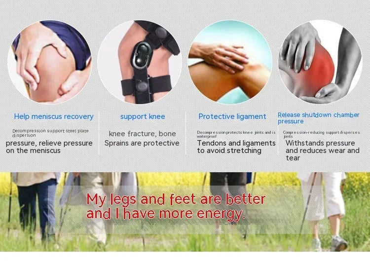 Black anterior ligament knee pad supporter showing left and right size options.