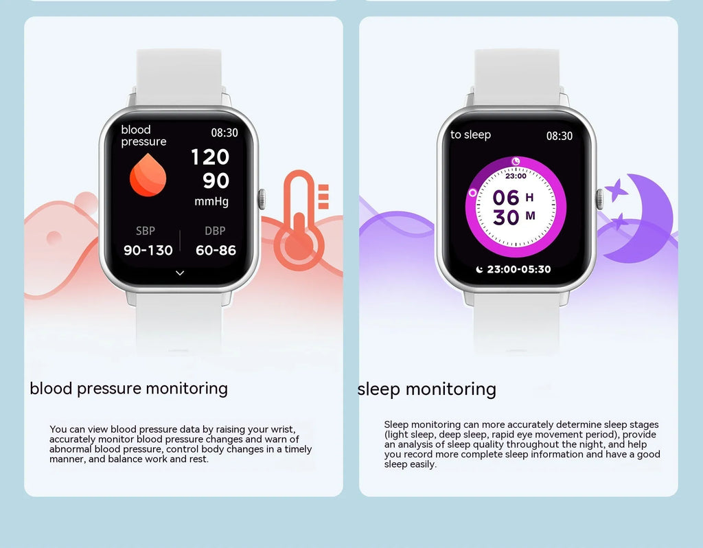 Bluetooth smart watch with AI voice control and heart rate monitor on wrist, shown in black colour.