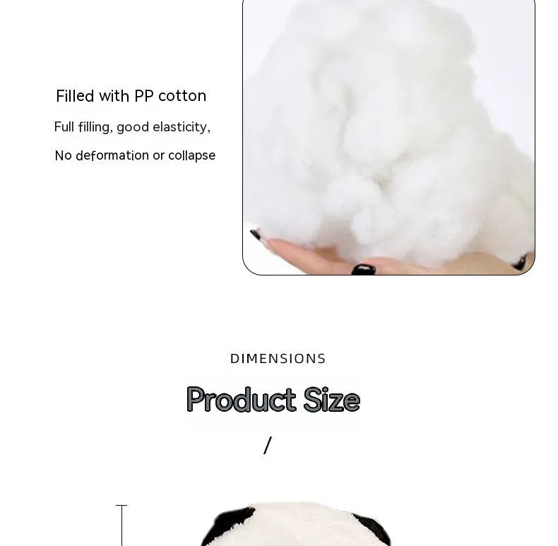 Cartoon panda automotive lumbar support cushion with plush material and PP cotton filler