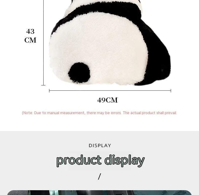 Cartoon panda automotive lumbar support cushion with plush material and PP cotton filler