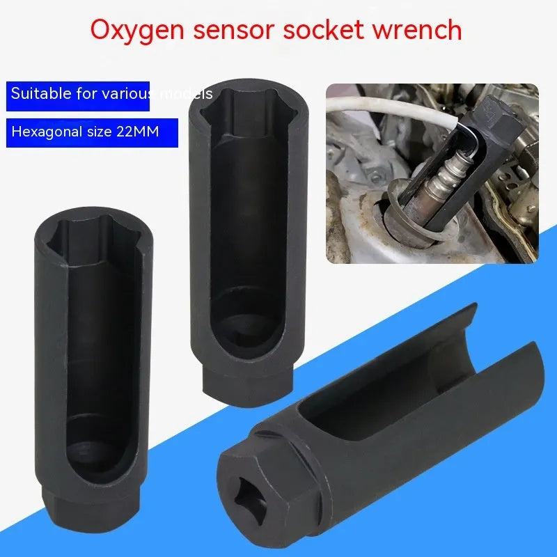 Black chromium vanadium steel oxygen sensor sleeve with 22mm diameter for automotive use