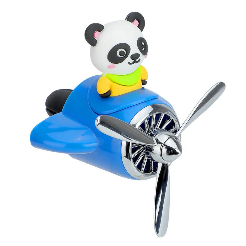 Cartoon aeroplane-shaped plastic car air freshener for small vents with fragrance slices