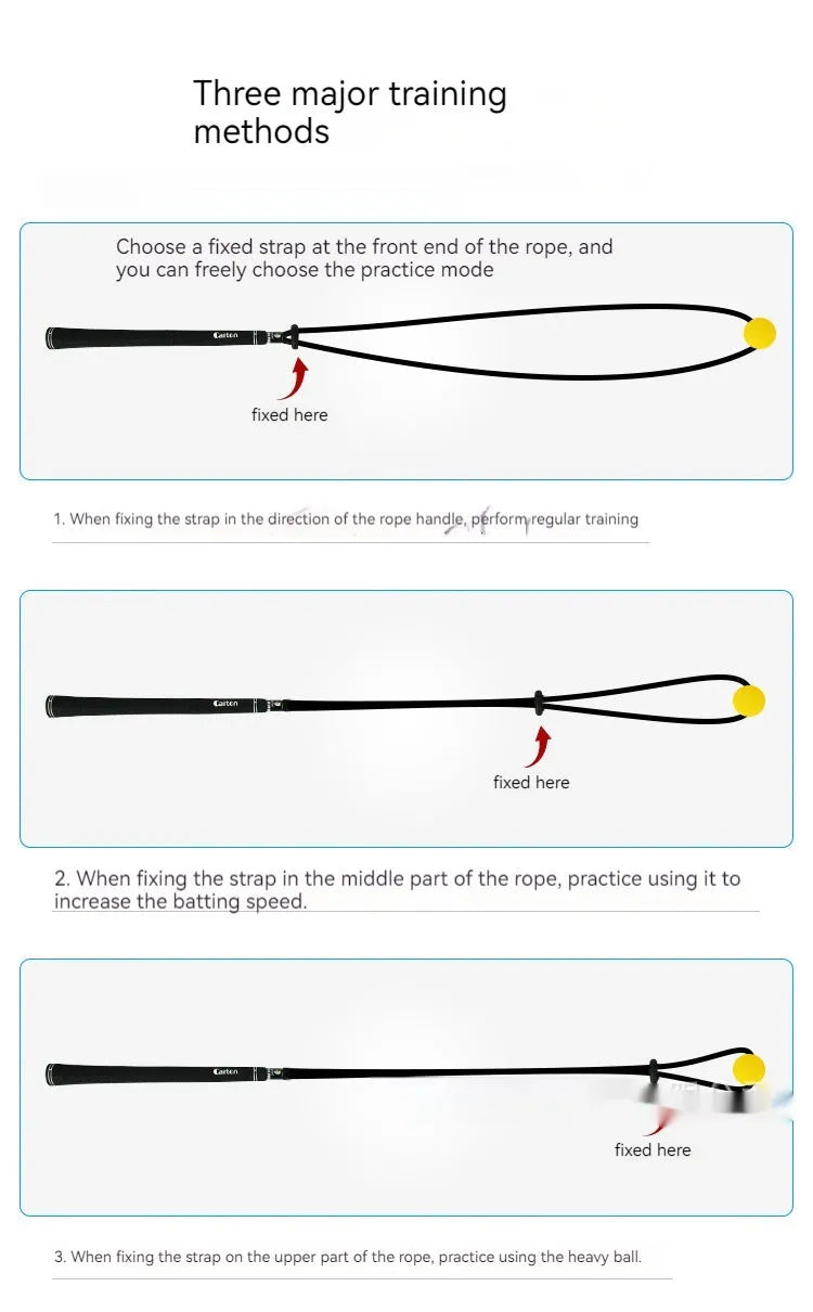 Black silicone golf swing training rope for physical correction practice