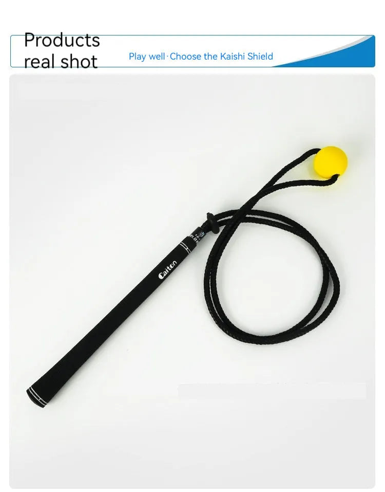Black silicone golf swing training rope for physical correction practice