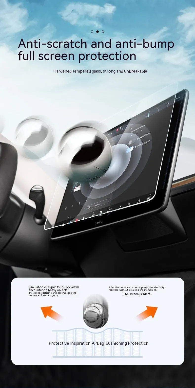 Huanxin 2024 tempered glass screen protector for Tesla Model 3 Y 15.6 inch central control display in white
