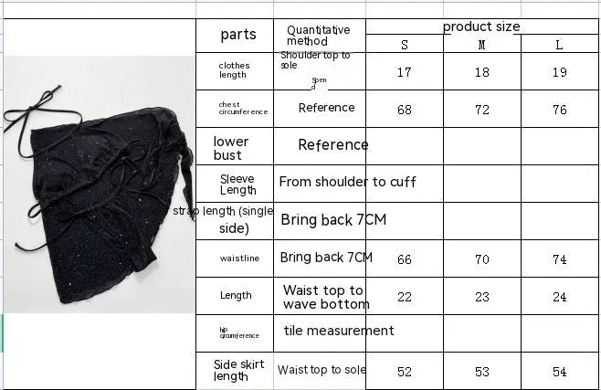 Black women's three-piece bikini swimsuit set with top and shorts on a mannequin.