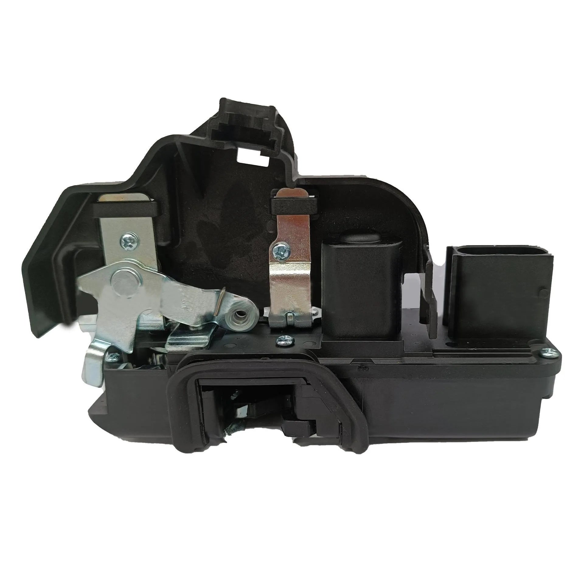 Black plastic door lock actuator for Cadillac SLS vehicles, front right position replacement part