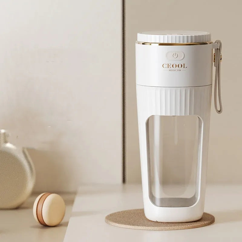 Portable electric juicer cup 80W 340ml rechargeable fruit juicer with PC food grade plastic liner
