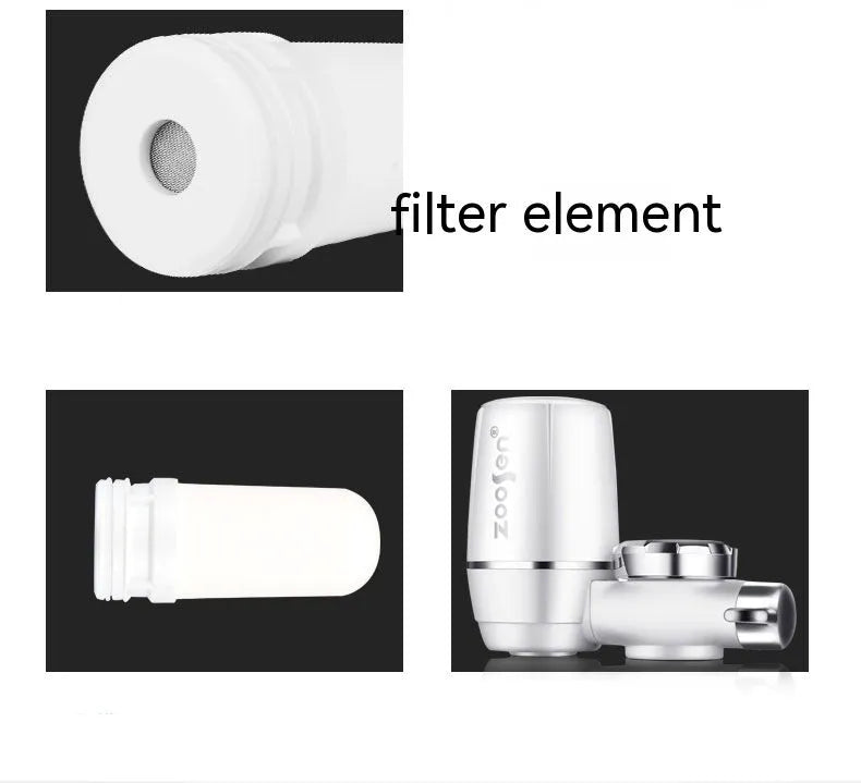 White diatom ceramic water filter element measuring 43mm square by 100mm long