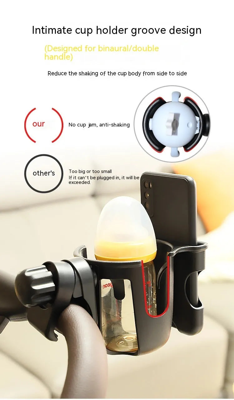 Black ABS plastic universal car cup holder measuring 19x10x11.3cm