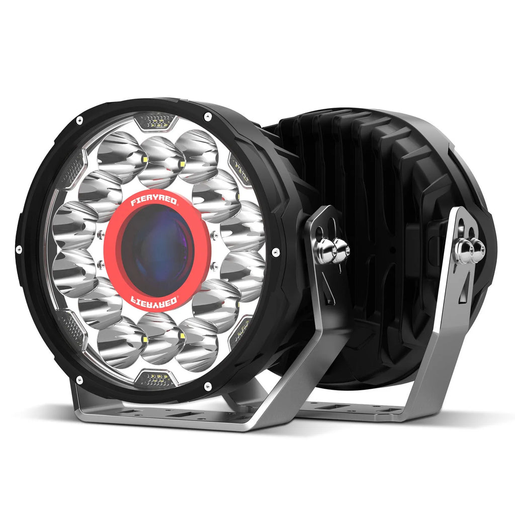 Pair of 7-inch round LED off-road vehicle lights with waterproof construction