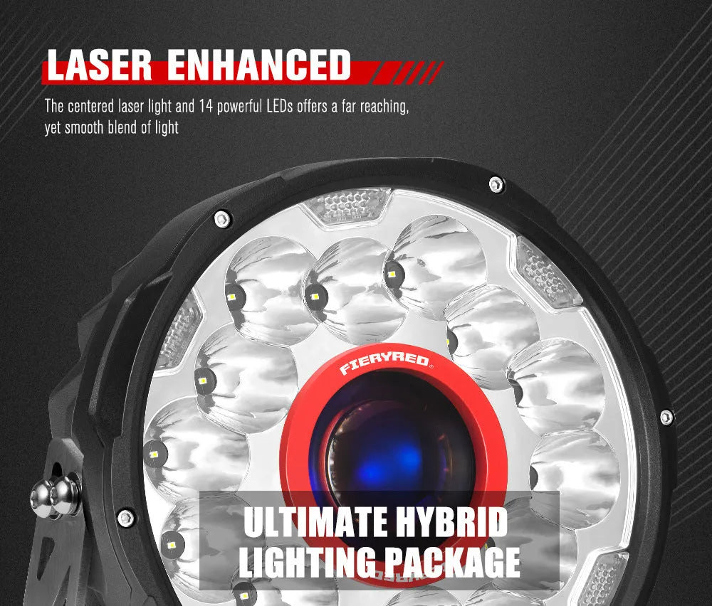 Pair of 7-inch round LED off-road vehicle lights with waterproof construction