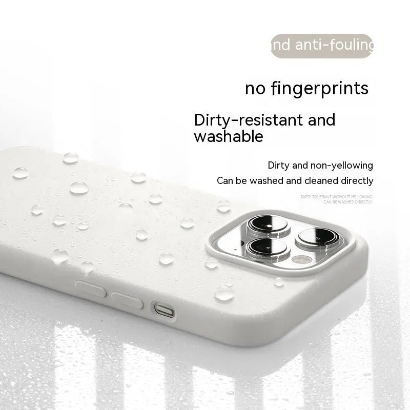 Liquid silicone magnetic phone case with frosted finish in Antique White for Apple iPhone