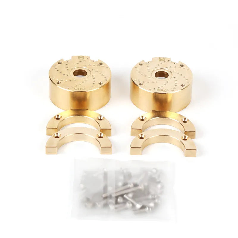 Brass gearbox cover component for toy axle door mechanisms