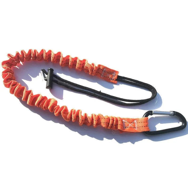 Orange fishing rod safety rope measuring 90cm with 10kg tension capacity